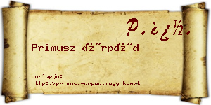 Primusz Árpád névjegykártya