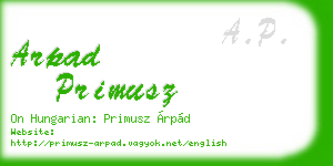 arpad primusz business card